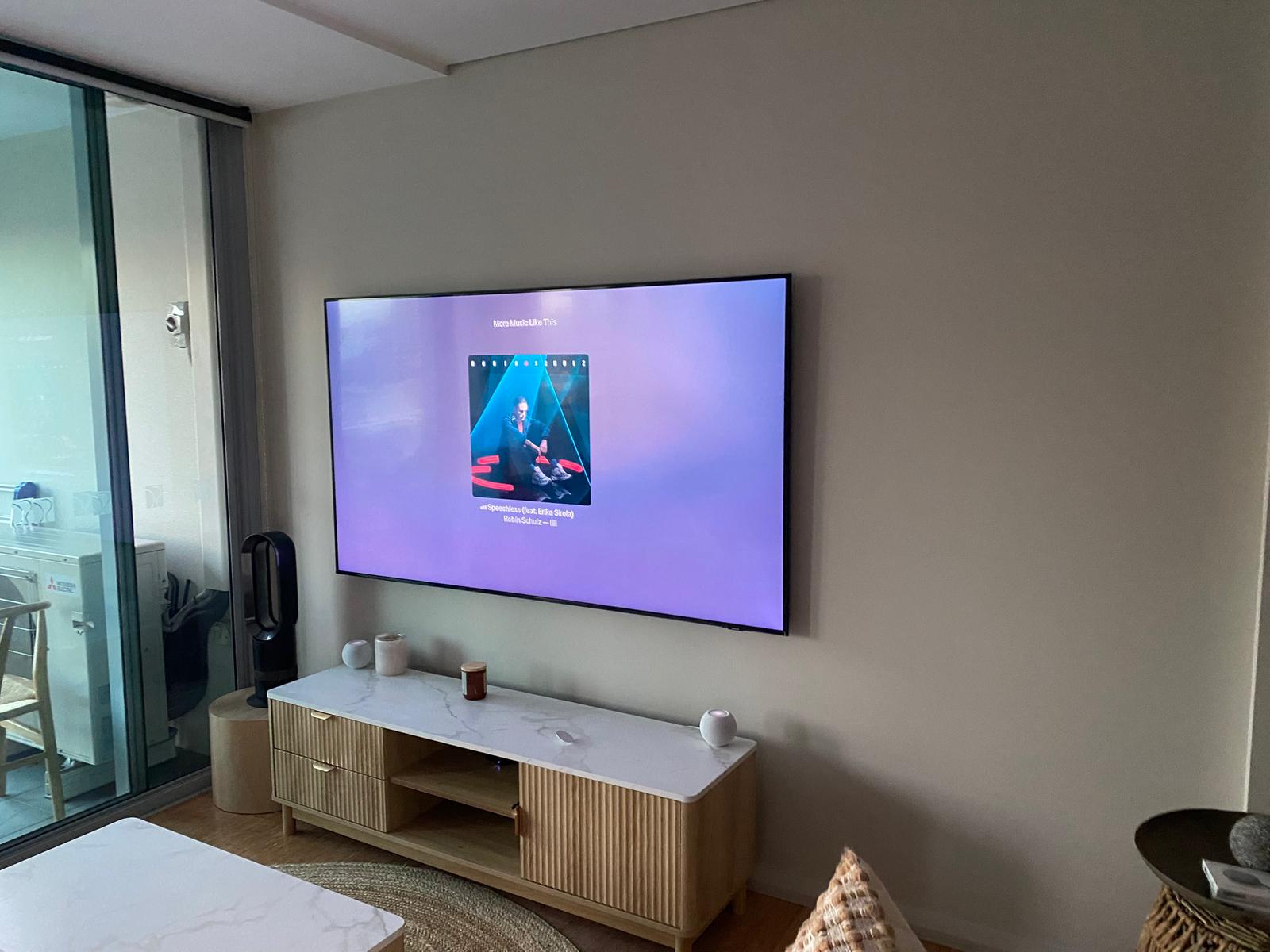 Modern apartment TV installation