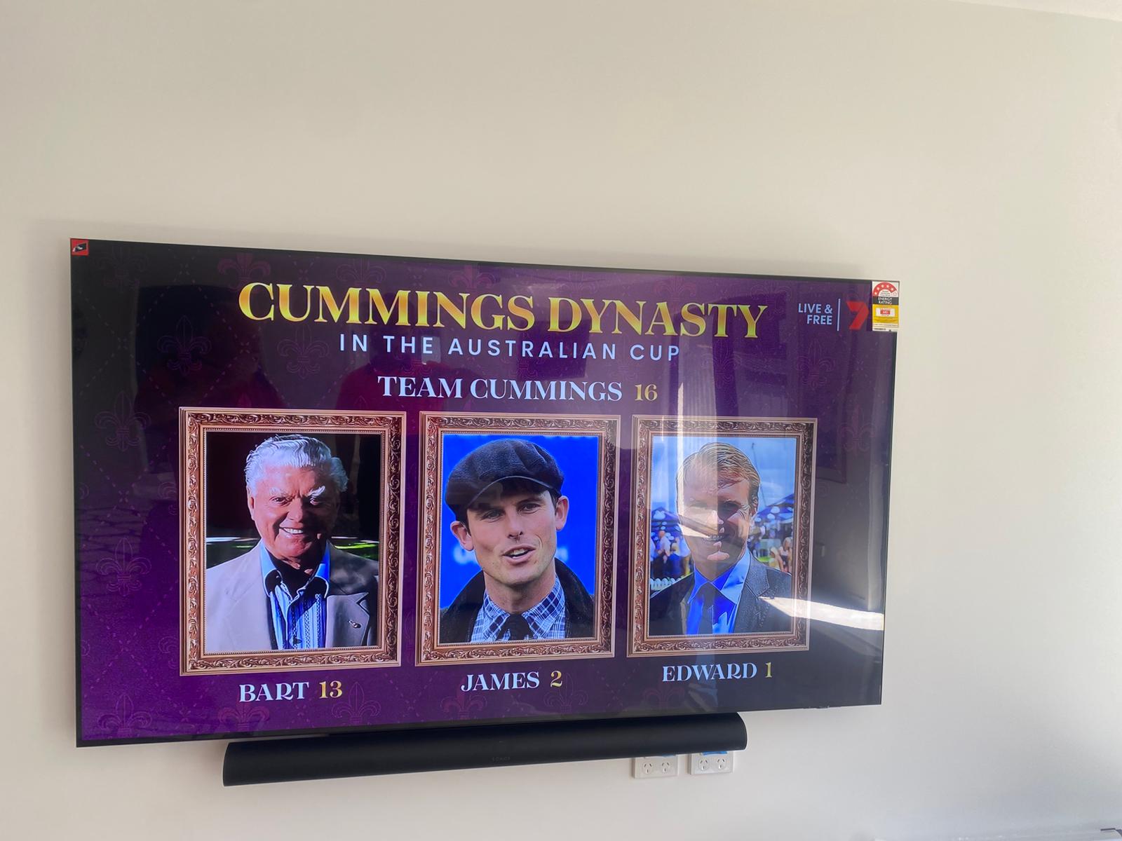 Wall mounted TV with soundbar installation